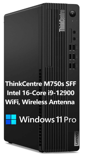 Lenovo ThinkCentre M750s SFF Small Form Factor Business Desktop Computer, Intel 16-Core i9-12900 CPU, 64GB DDR4 RAM, 2TB PCIe SSD