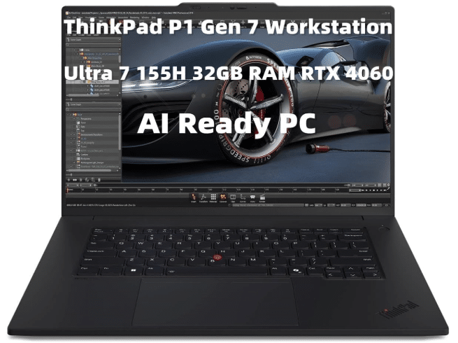 New Lenovo 2024 ThinkPad P1 Gen 7 Mobile Workstation Laptop 16 inch WQXGA 500 nits Display.Intel.Core Ultra 7 155H 32GB RAM 1TB SSD AI PC GeForce RTX