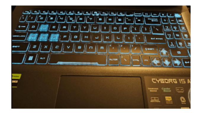 MSI Cyborg 15 laptop real time keyboard pic